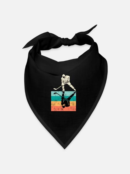Vintage Eishockey Eishockeyspieler - Bandana Dreieckstuch - Schwarz
