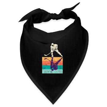 Vintage Eishockey Eishockeyspieler - Bandana Dreieckstuch - Schwarz - Vorne