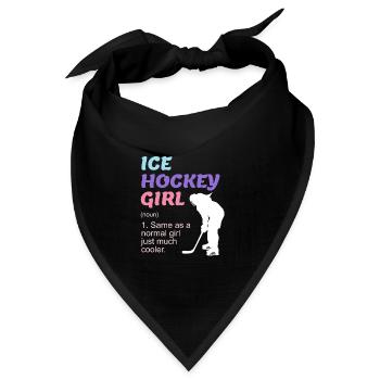 Ice Hockey Girl Damen Eishockey - Bandana Dreieckstuch - Schwarz - Vorne