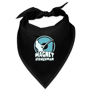 Magnetfischer Magnetfischen Magnet - Bandana Dreieckstuch - Schwarz - Vorne