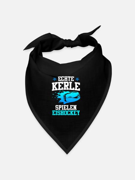 Echte Kerle spielen Eishockey - Bandana Dreieckstuch - Schwarz