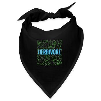 Pflanzenfresserhemd, Gemüse-Tee, vegan essen - Bandana Dreieckstuch - Schwarz - Vorne