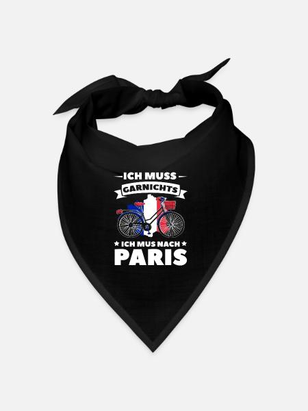 Frankreich - Bandana Dreieckstuch - Schwarz