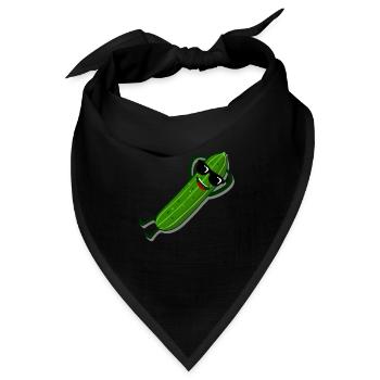 Gurke Sonnenbrille Gurken - Bandana Dreieckstuch - Schwarz - Vorne
