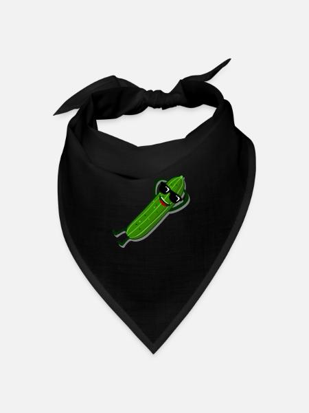 Gurke Sonnenbrille Gurken - Bandana Dreieckstuch - Schwarz