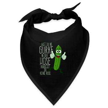 Gurke in der Hose Witz Saure Gurken - Bandana Dreieckstuch - Schwarz - Vorne