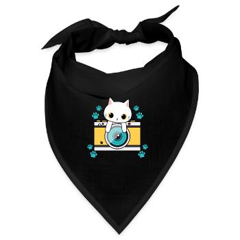 Photography Camera Lens - Bandana Dreieckstuch - Schwarz - Vorne
