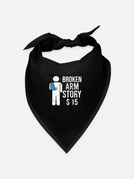 Gebrochener Arm Spruch - Ambruch Fraktur Gipsarm - Bandana Dreieckstuch - Schwarz