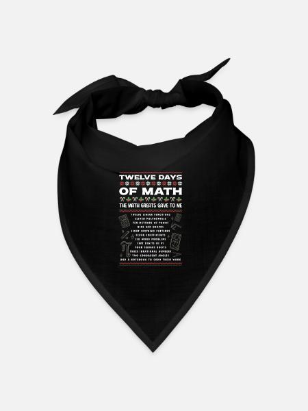 12 Tage Mathematik, Mathenoten - Bandana Dreieckstuch - Schwarz