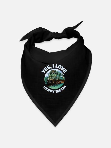 Zugverkehr Lokomotive Heavy Metal - Bandana Dreieckstuch - Schwarz