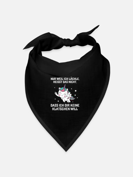 Nur weil ich lächle klatschen Ohrfeige - Bandana Dreieckstuch - Schwarz