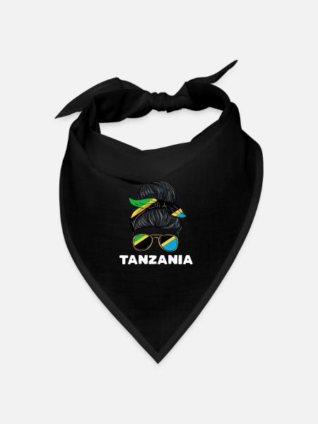 Tansania Girl - Bandana Dreieckstuch - Schwarz