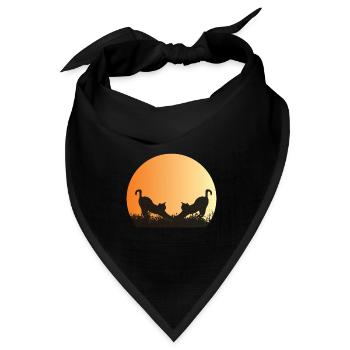 Katze - Ich bin nicht sozial unbeholfen, ich mag es einfach wirklich - Bandana Dreieckstuch - Schwarz - Vorne