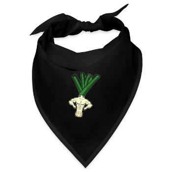 Bodybuilding Gewichtheber Lauch - Bandana Dreieckstuch - Schwarz - Vorne