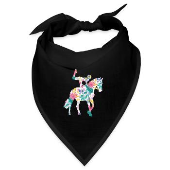 Voltigieren Volti Voltigier Pferde Pferdemädchen - Bandana Dreieckstuch - Schwarz - Vorne