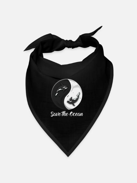 Wal Forscher Tierschutz Orca Wale sauberer Ozean - Bandana Dreieckstuch - Schwarz