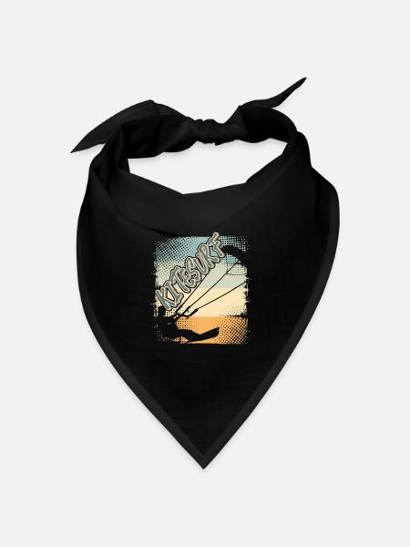 Kitesurfen Kitesurf Kitesurfer Kiteboard - Bandana Dreieckstuch - Schwarz