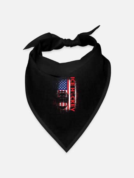 USA Eishockey Spieler Hockey Helm - Bandana Dreieckstuch - Schwarz