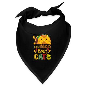 Let's Taco Bout Cats Catlover - Bandana Dreieckstuch - Schwarz - Vorne