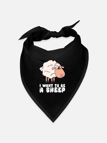 Ich Möchte Ein Schaf Sein - Bandana Dreieckstuch - Schwarz