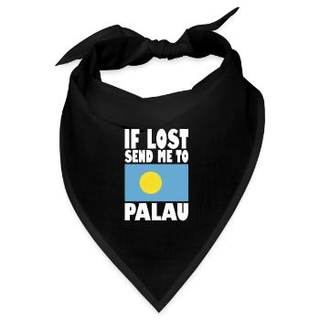 Palau Flagge Spruch - Bandana Dreieckstuch - Schwarz - Vorne