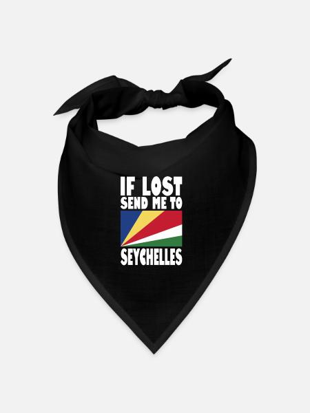 Seychellen Flagge Spruch - Bandana Dreieckstuch - Schwarz