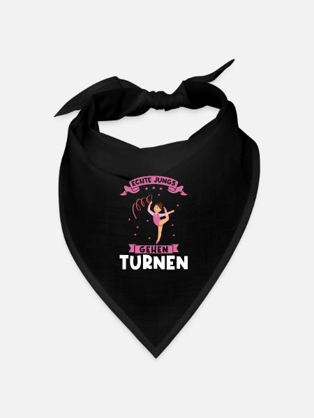 Turnen Mädchen Turnerin Geschenk - Bandana Dreieckstuch - Schwarz