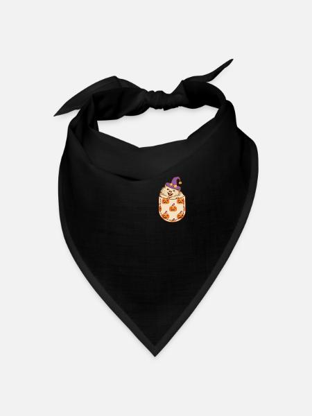 Pocket Hedgehog Witch Pumpkin Halloween Tier - Bandana Dreieckstuch - Schwarz