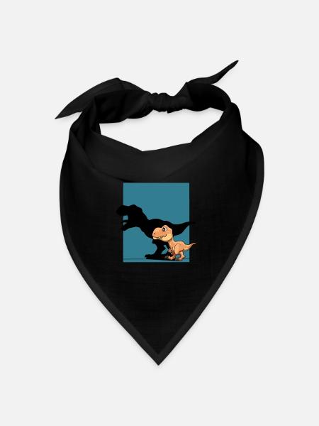 Dinosaurier T-Rex Schattenfigur Dino - Bandana Dreieckstuch - Schwarz
