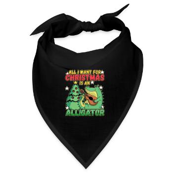 Christmas Design for a Xmas Alligator Lover - Bandana Dreieckstuch - Schwarz - Vorne