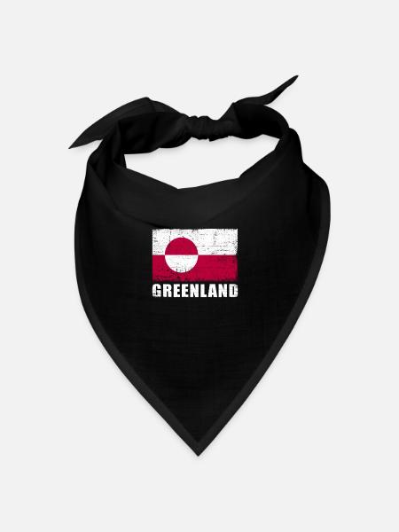 Grönland Flagge Grunge Grönland Fahne - Bandana Dreieckstuch - Schwarz
