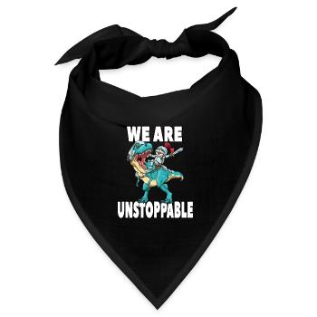 Brachiosaurus Dinosaurier Astronaut Dino Langhals - Bandana Dreieckstuch - Schwarz - Vorne