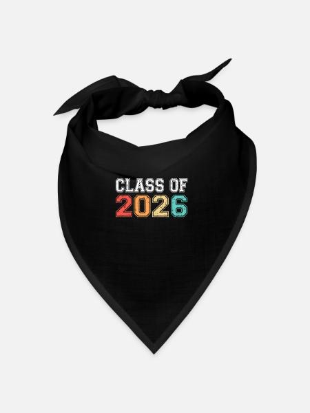 Klasse von 2026 Abschluss Retro Vintage - Bandana Dreieckstuch - Schwarz
