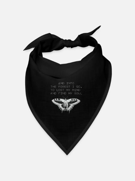 Into the forest I go, Wanderdesign - Bandana Dreieckstuch - Schwarz