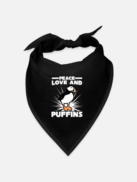 Puffin Papageientaucher Spruch Puffins - Bandana Dreieckstuch - Schwarz