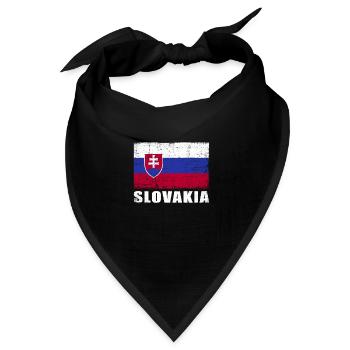 Slowakei Flagge Grunge Slowakei Fahne - Bandana Dreieckstuch - Schwarz - Vorne
