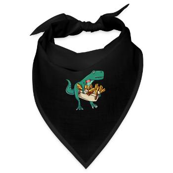 Kanadische Poutine Pommes Frites Mittagessen - Bandana Dreieckstuch - Schwarz - Vorne