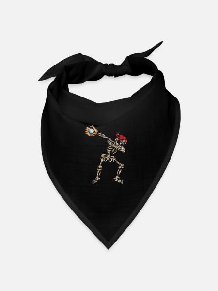 Skelett Baseball Baseballhandschuh tanzen Dabbing - Bandana Dreieckstuch - Schwarz