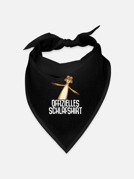 Erdmännchen Schlafshirt - Bandana Dreieckstuch - Schwarz