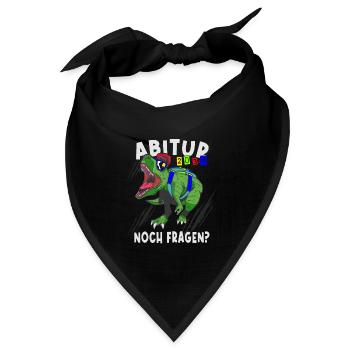 Einschulung Dinosaurier Abi 2034 - Bandana Dreieckstuch - Schwarz - Vorne