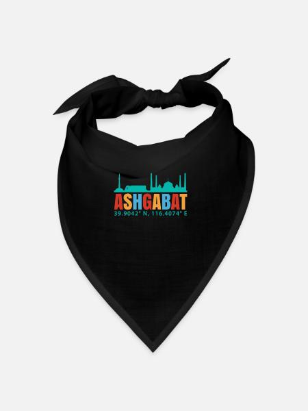 Aschgabat - Bandana Dreieckstuch - Schwarz