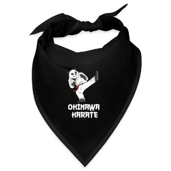 Okinawa Karate Panda - Karate Japanische - Bandana Dreieckstuch - Schwarz - Vorne