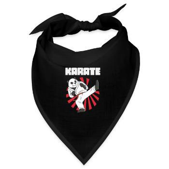 Karate Panda - Karate Japanische Sonne - Bandana Dreieckstuch - Schwarz - Vorne