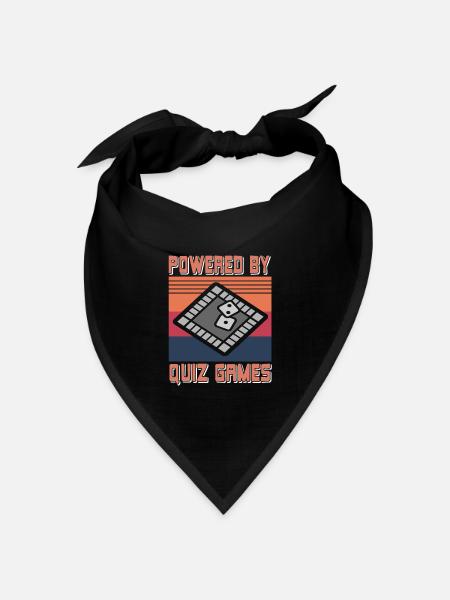 Retro Vintage Powered By Quiz Games Awesome - Bandana Dreieckstuch - Schwarz