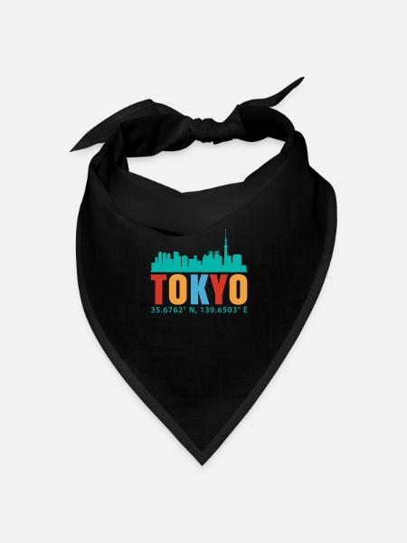 Tokio - Bandana Dreieckstuch - Schwarz