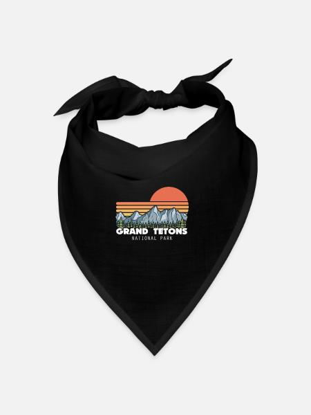 Grand Teton Nationalpark Wyoming Souvenir Bergkett - Bandana Dreieckstuch - Schwarz