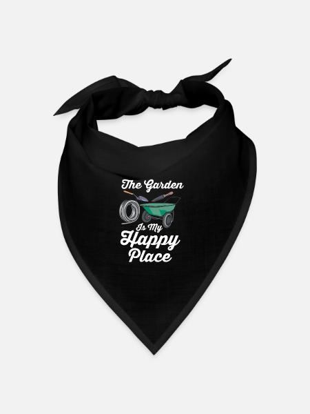 The Garden Is My Happy Place Gardening Gärtner - Bandana Dreieckstuch - Schwarz