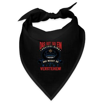 Polizist Polizei - Bandana Dreieckstuch - Schwarz - Vorne