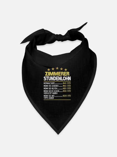Zimmerer Stundensatz Stundenlohn - Bandana Dreieckstuch - Schwarz