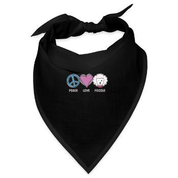 Friedensliebes-pudel-hundeliebhaber - Bandana Dreieckstuch - Schwarz - Vorne